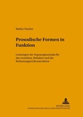 Cover: Prosodische Formen in Funktion - Peter Lang Verlag