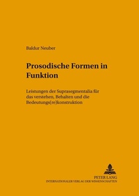 Enlarge image Cover: Prosodische Formen in Funktion - Peter Lang Verlag