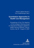 Cover: Quantitative Approaches in Health Care Management - Peter Lang Verlag