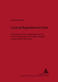 Abbildung von: Lexical Repetition in Text - Peter Lang Verlag