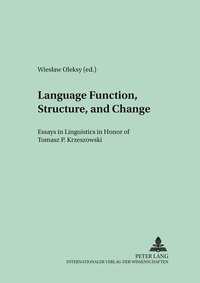 Enlarge image Cover: Language Function, Structure, and Change - Peter Lang Verlag