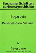 Cover: Benedetto da Maiano - Peter Lang Verlag