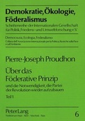 Cover: &Uuml;ber das F&ouml;derative Prinzip - Peter Lang Verlag