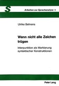 Cover: Wenn nicht alle Zeichen tr&uuml;gen - Peter Lang Verlag