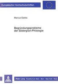 Abbildung von: Begründungsprobleme der Södergran-Philologie - Peter Lang Verlag