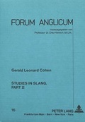 Cover: Studies in Slang, Part 2 - Peter Lang Verlag