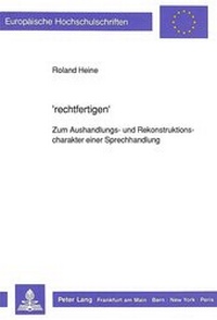 Abbildung von: 'rechtfertigen' - Peter Lang Verlag