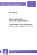 Cover: Das theophanische Jahwe-&Uuml;berlegenheitslied - Peter Lang Verlag