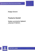 Cover: Poetische Gestalt - Peter Lang Verlag