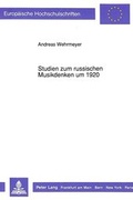 Cover: Studien zum russischen Musikdenken um 1920 - Peter Lang Verlag