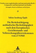 Bild: Die Ber&uuml;cksichtigung ausl&auml;ndischer Rechtsh&auml;ngigkeit nach dem Europ&auml;ischen Gerichtsstands- und Vollstreckungs&uuml;bereinkommen vom 27.9.1968 - Peter Lang Verlag