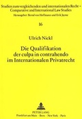 Bild: Die Qualifikation der culpa in contrahendo im Internationalen Privatrecht - Peter Lang Verlag