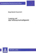 Bild: Leasing und das Verbraucherkreditgesetz - Peter Lang Verlag