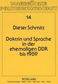 Abbildung von: Doktrin und Sprache in der ehemaligen DDR bis 1989 - Peter Lang Verlag