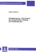 Bild: Anlageberatung - Das System der zivilrechtlichen Haftung von Kreditinstituten - Peter Lang Verlag