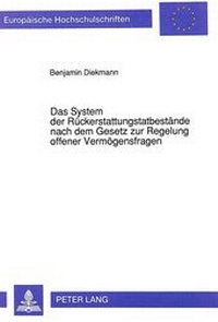 Abbildung von: Das System der Rückerstattungstatbestände nach dem Gesetz zur Regelung offener Vermögensfragen - Peter Lang Verlag