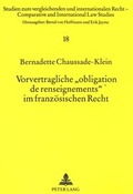 Bild: Vorvertragliche &laquo;obligation de renseignements&raquo; im franz&ouml;sischen Recht - Peter Lang Verlag