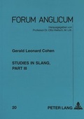 Cover: Studies in Slang, part 3 - Peter Lang Verlag