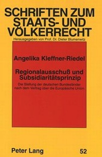 Abbildung von: Regionalausschuß und Subsidiaritätsprinzip - Peter Lang Verlag