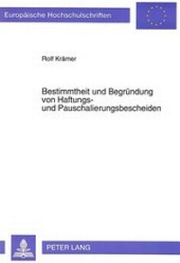 Abbildung von: Bestimmtheit und Begründung von Haftungs- und Pauschalierungsbescheiden - Peter Lang Verlag