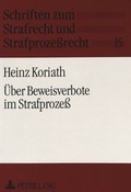 Cover: &Uuml;ber Beweisverbote im Strafproze&szlig; - Peter Lang Verlag