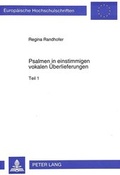 Cover: Psalmen in einstimmigen vokalen &Uuml;berlieferungen - Peter Lang Verlag