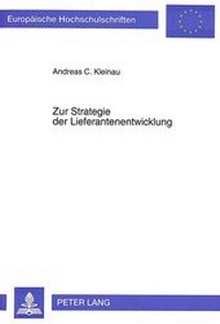 Abbildung von: Zur Strategie der Lieferantenentwicklung - Peter Lang Verlag