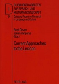 Abbildung von: Current Approaches to the Lexicon - Peter Lang Verlag