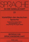 Cover: Varietaeten der deutschen Sprache - Peter Lang Verlag