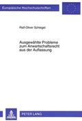Bild: Ausgew&auml;hlte Probleme zum Anwartschaftsrecht aus der Auflassung - Peter Lang Verlag
