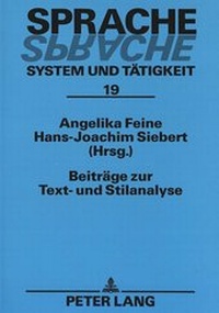 Abbildung von: Beiträge zur Text- und Stilanalyse - Peter Lang Verlag