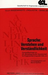 Abbildung von: Sprache: Verstehen und Verständlichkeit - Peter Lang Verlag