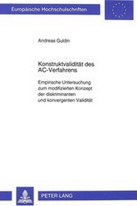 Abbildung von: Konstruktvalidität des AC-Verfahrens - Peter Lang Verlag