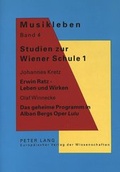 Cover: Studien zur Wiener Schule 1 - Peter Lang Verlag