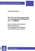 Bild: Die Form der Rechtsgesch&auml;fte im Internationalen Privatrecht - Art. 11 EGBGB - Peter Lang Verlag