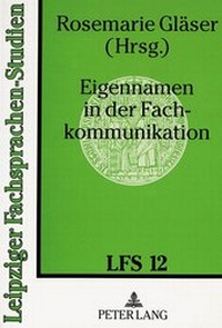 Abbildung von: Eigennamen in der Fachkommunikation - Peter Lang Verlag