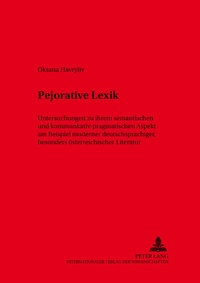 Abbildung von: Pejorative Lexik - Peter Lang Verlag