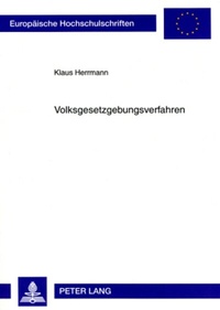 Abbildung von: Volksgesetzgebungsverfahren - Peter Lang Verlag