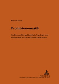 Abbildung von: Produktonomastik - Peter Lang Verlag