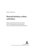 Cover: &laquo;Deutsch denken, reden, schreiben&raquo; - Peter Lang Verlag