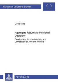 Enlarge image Cover: Aggregate Returns to Individual Decisions - Peter Lang Verlag