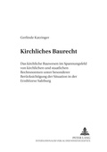 Cover: Kirchliches Baurecht - Peter Lang Verlag