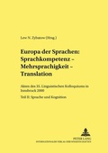 Cover: Europa der Sprachen: Sprachkompetenz - Mehrsprachigkeit - Translation - Peter Lang Verlag