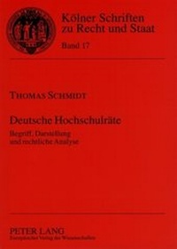 Abbildung von: Deutsche Hochschulräte - Peter Lang Verlag