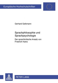 Abbildung von: Sprachphilosophie und Sprachpsychologie - Peter Lang Verlag