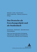 Cover: Das Deutsche als Forschungsobjekt und als Studienfach - Peter Lang Verlag