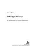 Cover: Striking a Balance - Peter Lang Verlag