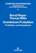 Cover: Grundwissen Produktion - Peter Lang Verlag