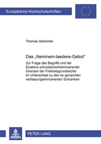 Abbildung von: Das «Neminem-laedere-Gebot» - Peter Lang Verlag