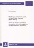 Cover: Die Propriumsvertonungen Johann Ernst Eberlins (1702-1762) - Peter Lang Verlag